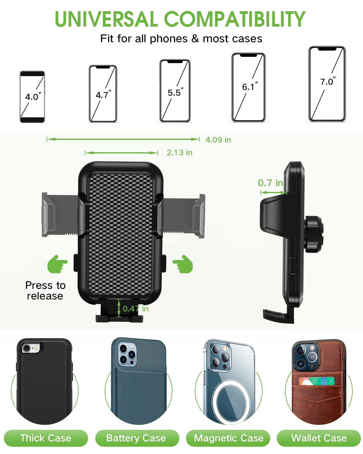 2025 Upgraded Universal Car Cup Phone Holder - No Shaking Expandable Base for iPhone Samsung All Smartphones (1 Pack) | Perfect for Road Trips, Commuting & Hands-Free Driving