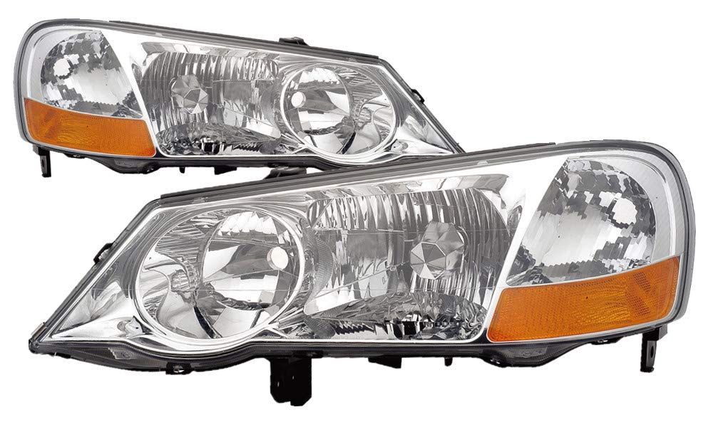 2002-2003 Acura TL Halogen Headlight Assembly Set - Driver & Passenger Side Replacement Lamps for Improved Night Visibility | Perfect for Road Trips & Night Driving
