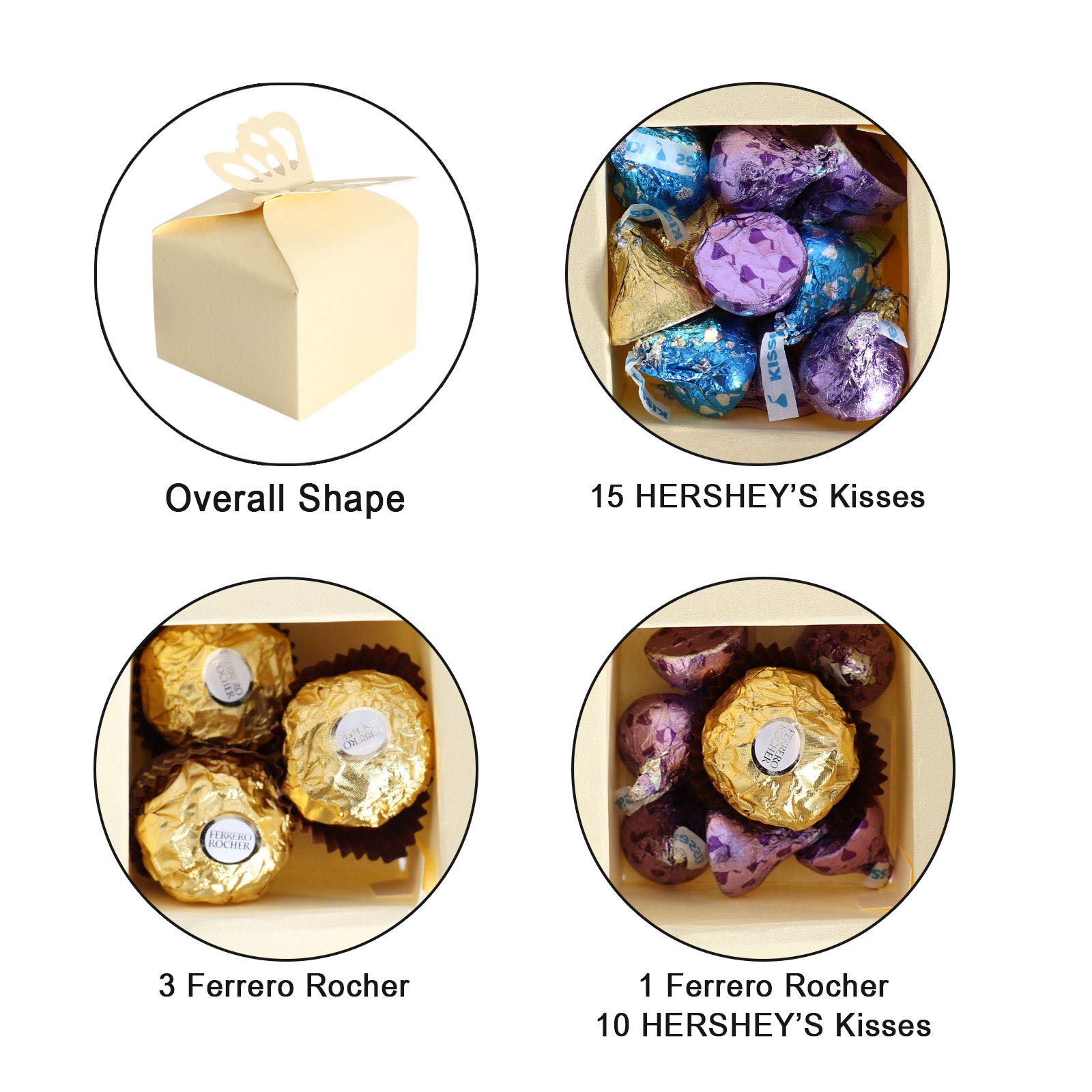 Yellow Butterfly Wedding Favor Boxes - 50pcs for Baby Shower & Party Decor