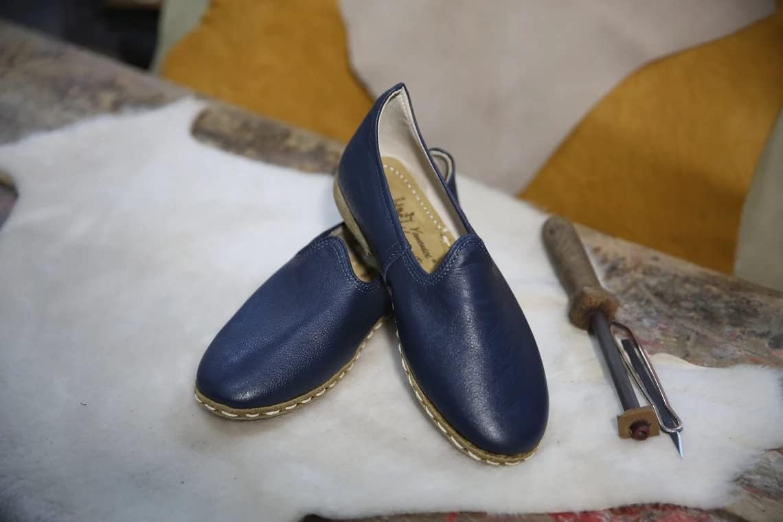 **Authentic 100% Handmade Genuine Leather Men's Turkish Saracli Slippers - Lightweight & Breathable - Size 12 - Black Nubuck - Perfect for Home, Lounge & Travel**