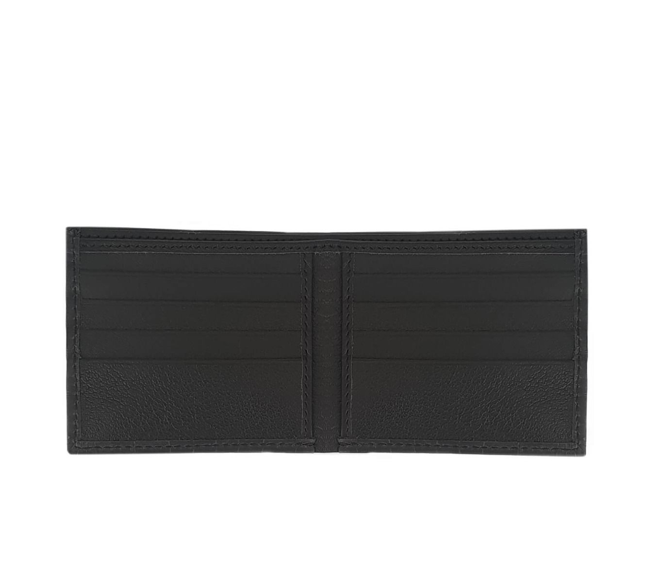 Classic Genuine Leather Wallet for Men - Black Crocodile Embossed | Slim Bifold RFID Blocking | Perfect for Everyday Carry & Business Use