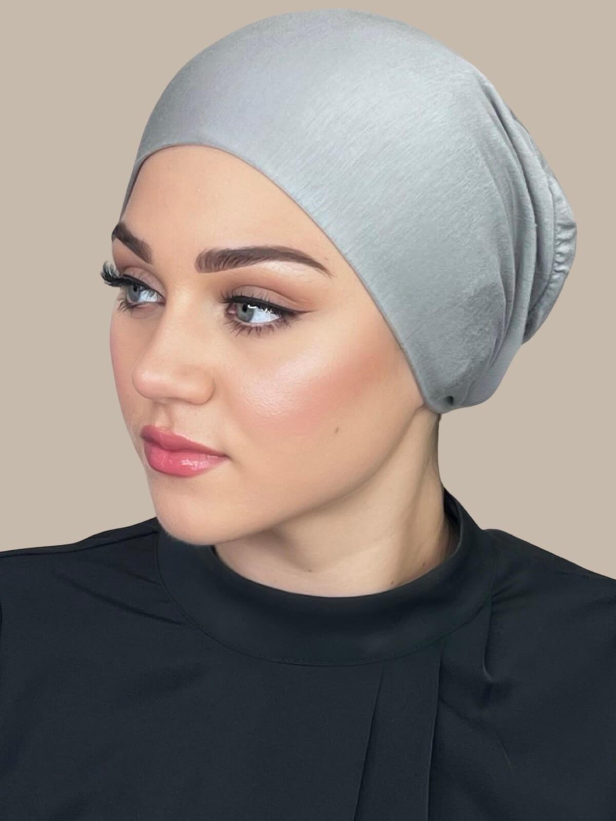Elegant Grey Tie-Back Underscarf - Perfect for Hijab, Headwrap & Modest Fashion Styling
