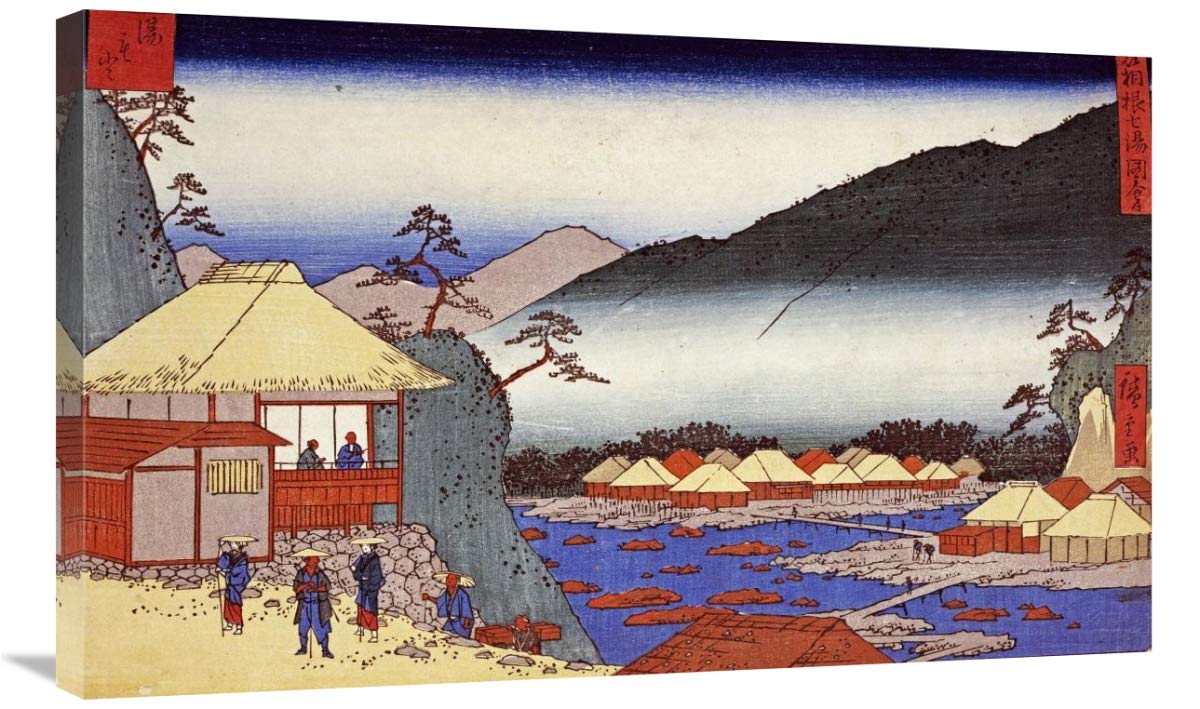 Hiroshige Seven Hot Springs at Hakone 36 Inch Art Print - Japanese Ukiyo-e Woodblock Wall Decor for Living Room & Office