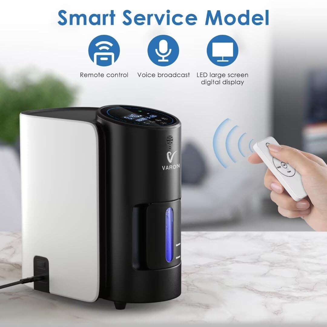1-7L Portable Oxygen Concentrator for Home Use - Timer Function & Complete Accessories Set - Ideal for Travel, Sleep Apnea & Respiratory Therapy