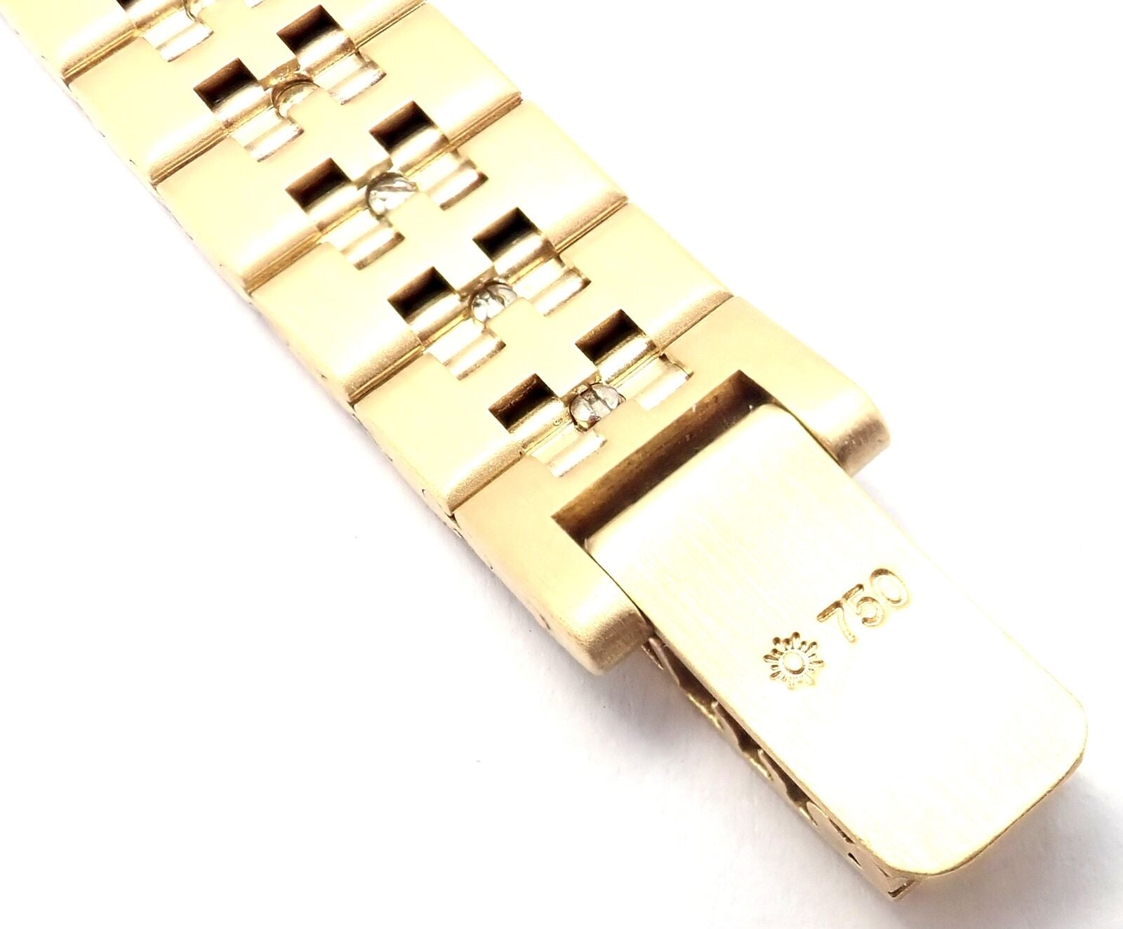 Authentic Vintage Hermes Paris 18k Yellow Gold Diamond H Link Bracelet - Luxury Jewelry for Women, Perfect for Parties, Weddings & Special Occasions