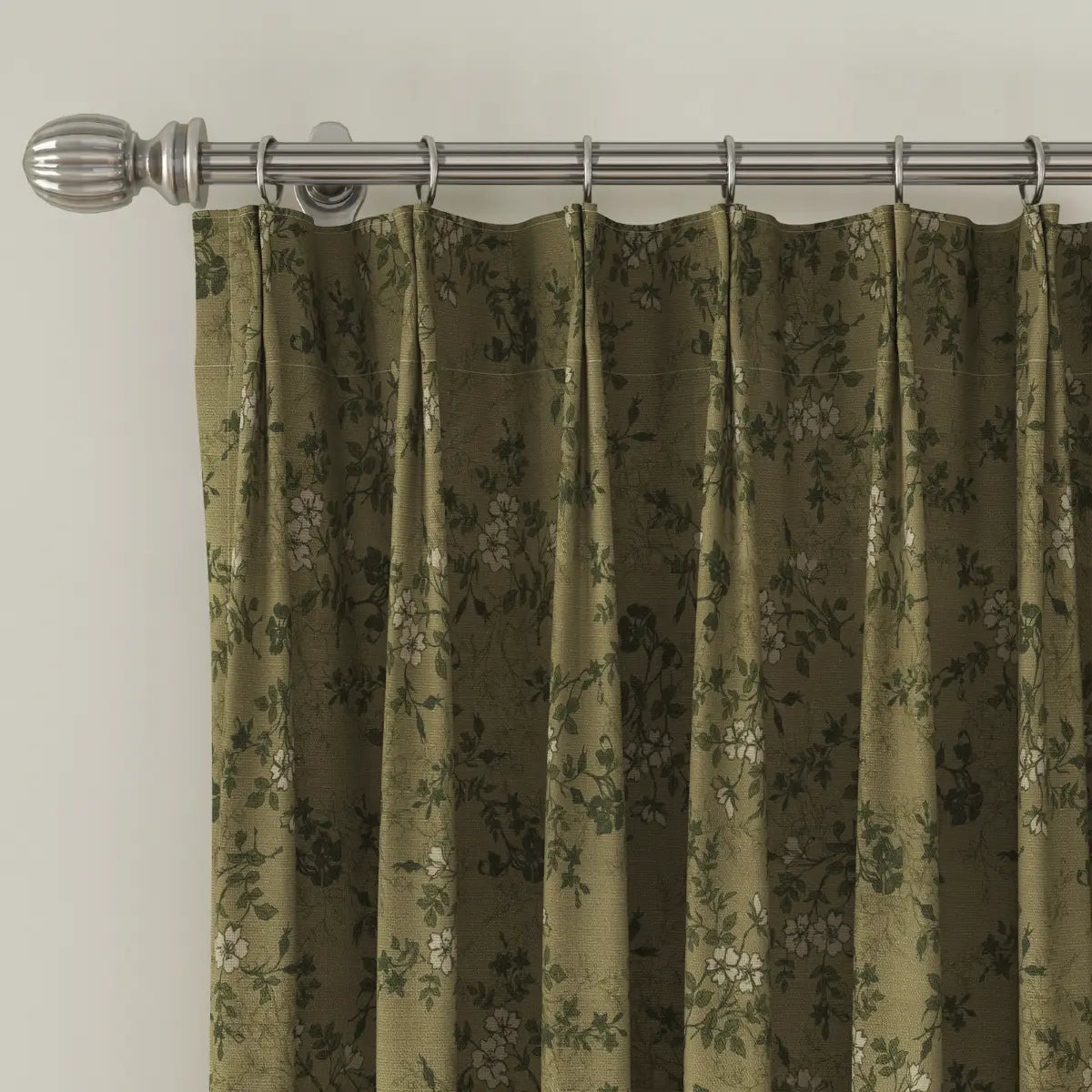 Elegant Sara Le Print Linen Pleated Cafe Curtains - Light Filtering Window Treatment for Kitchen, Dining Room & Bathroom