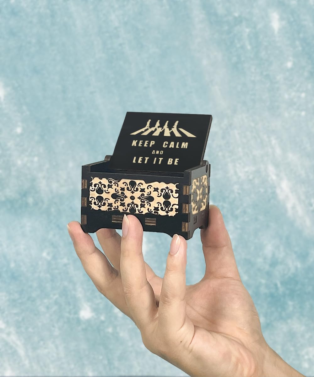Sooharic 18-Note Antique Carved Wooden Music Box - Let It Be Musical Gift for Christmas, Birthday & Wedding | Handcrafted Music Mechanism, Home Decor & Collectible