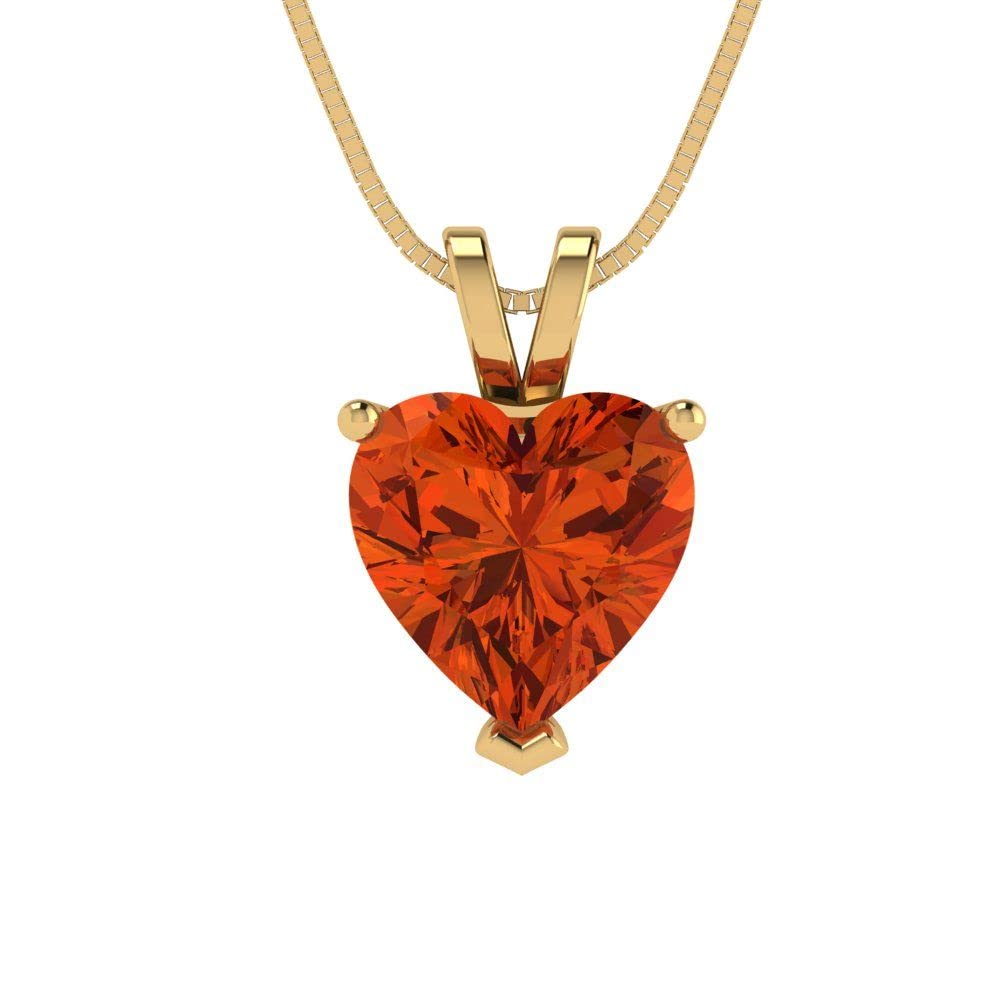 2.0ct Heart Cut Red Simulated Diamond Solitaire Pendant with 18