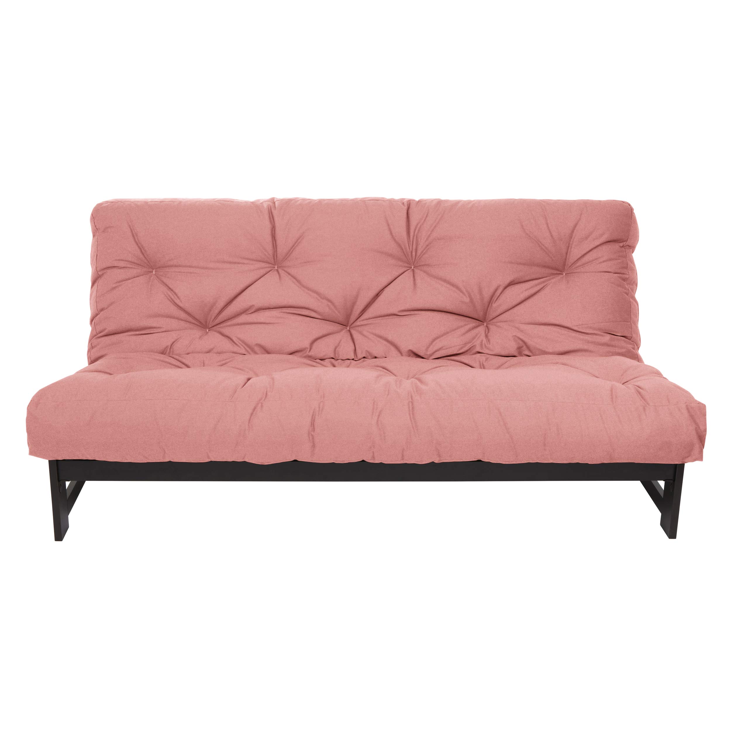 Trupedic x Mozaic 12 Inch Full Size Standard Futon Mattress - Basic Coral (Frame Not Included) | Comfortable & Durable for Kids Bedroom, Guest Room, Dorm, Apartment | Multiple Color Options