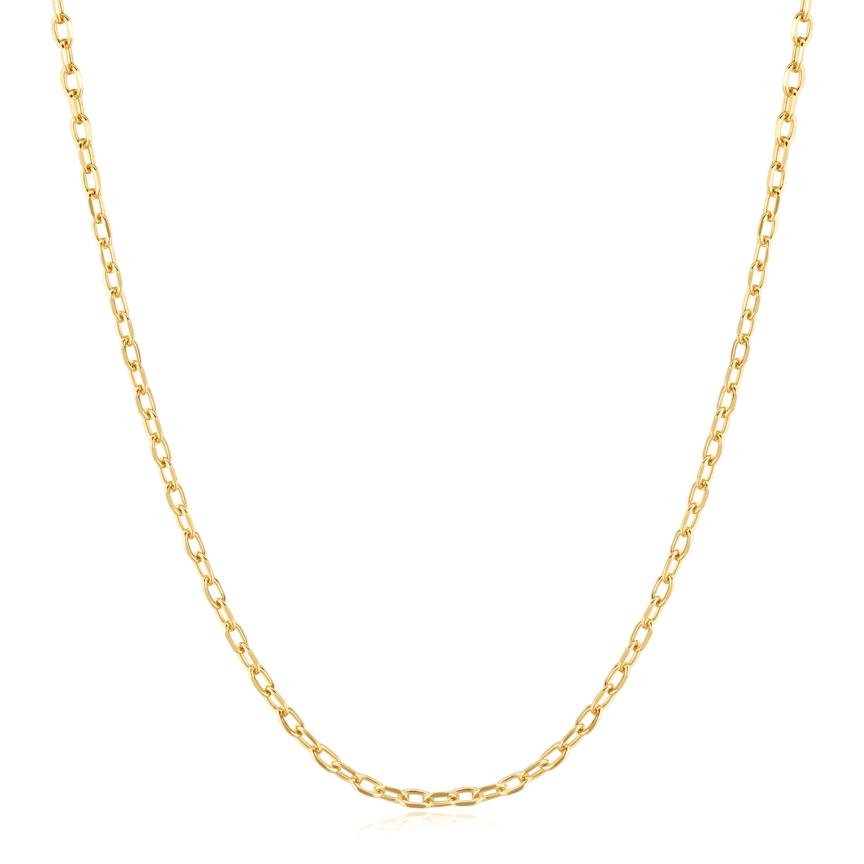 18K Gold Rectangle Link Chain Necklace for Women - Elegant Layering & Everyday Jewelry - Perfect for Gifts, Parties & Special Occasions