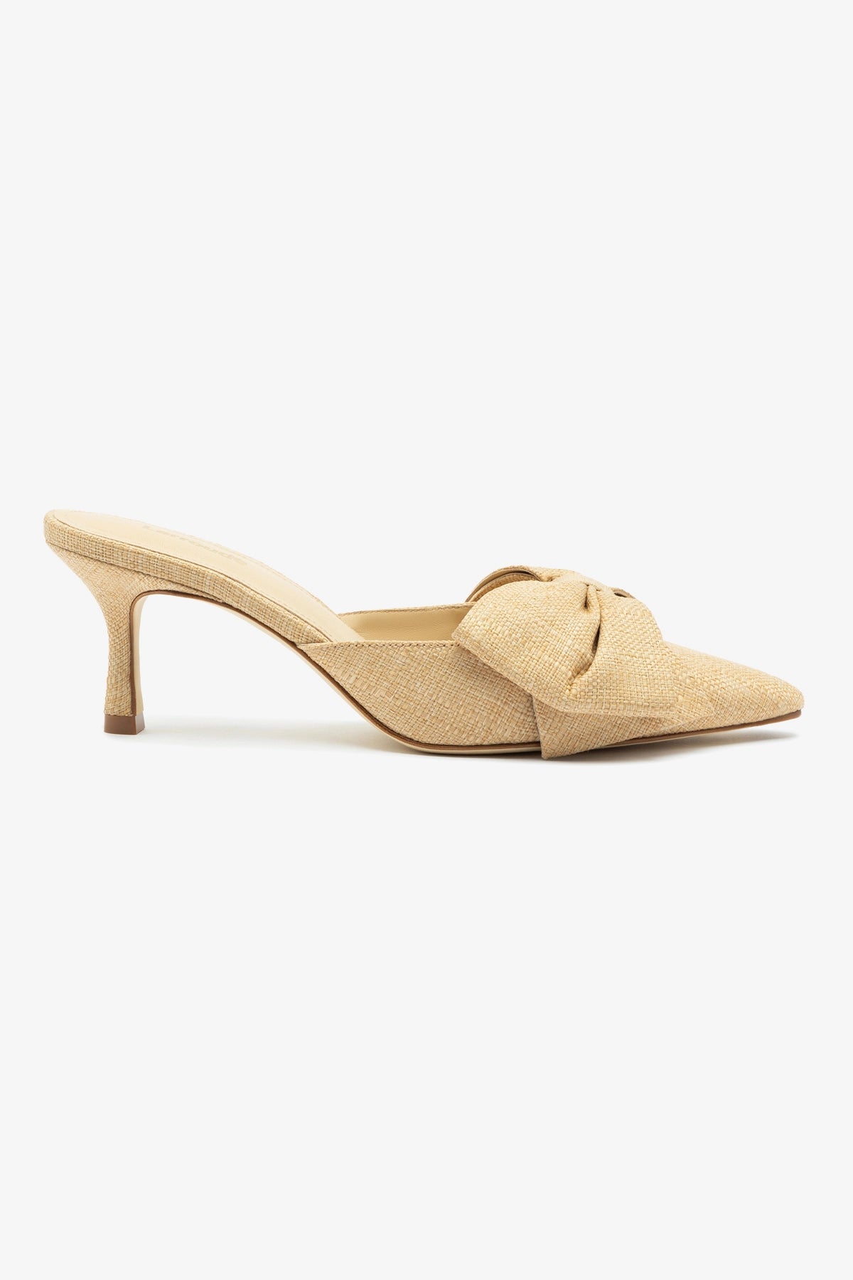 Mini Elle Pump in Beige Raffia - Women's Comfortable Summer Sandals for Beach, Wedding & Casual Outings