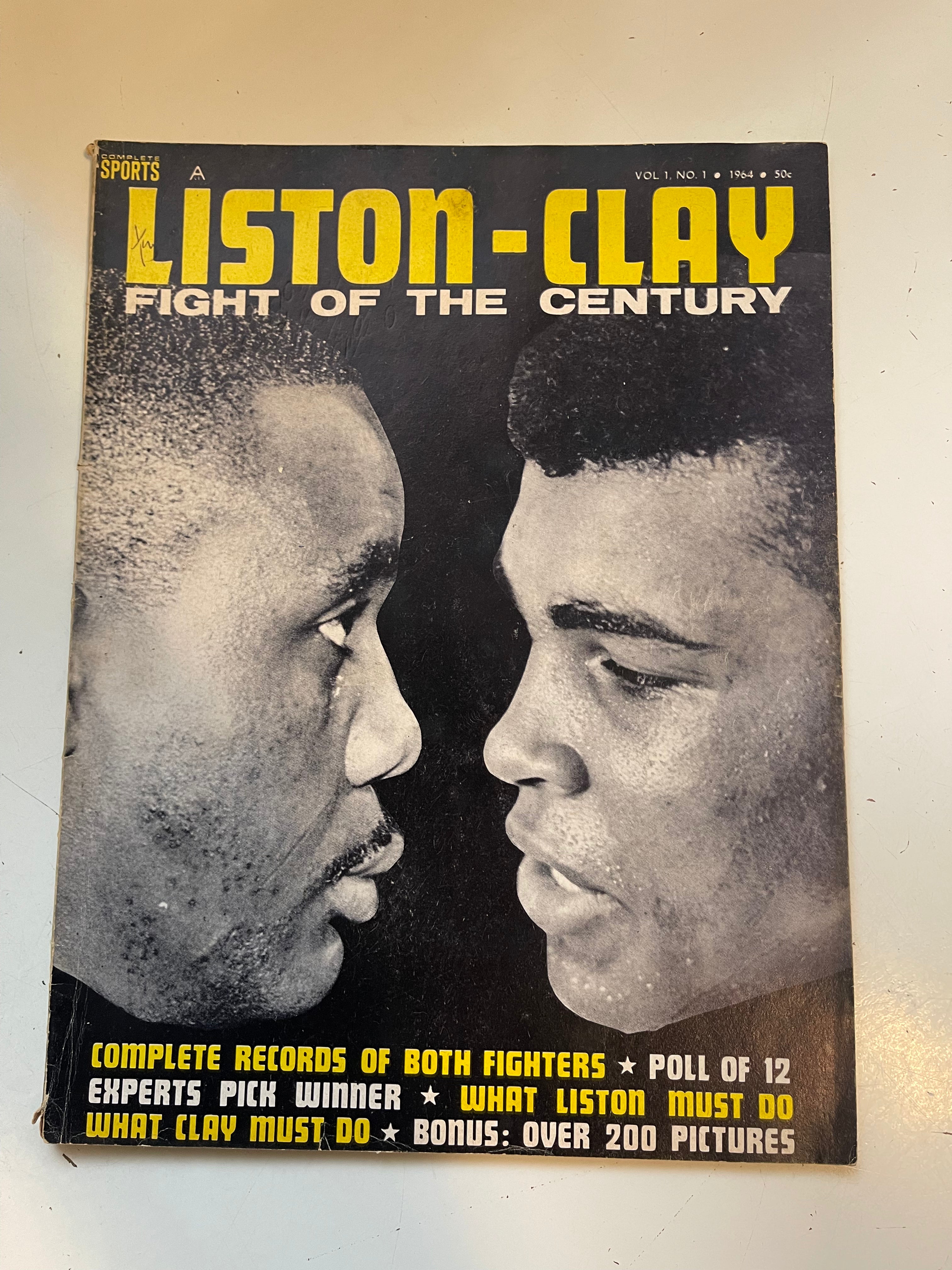 1964 Muhammad Ali vs Sonny Liston Rare Boxing Memorabilia - Collectible Sports Gift for Boxing Fans & History Enthusiasts