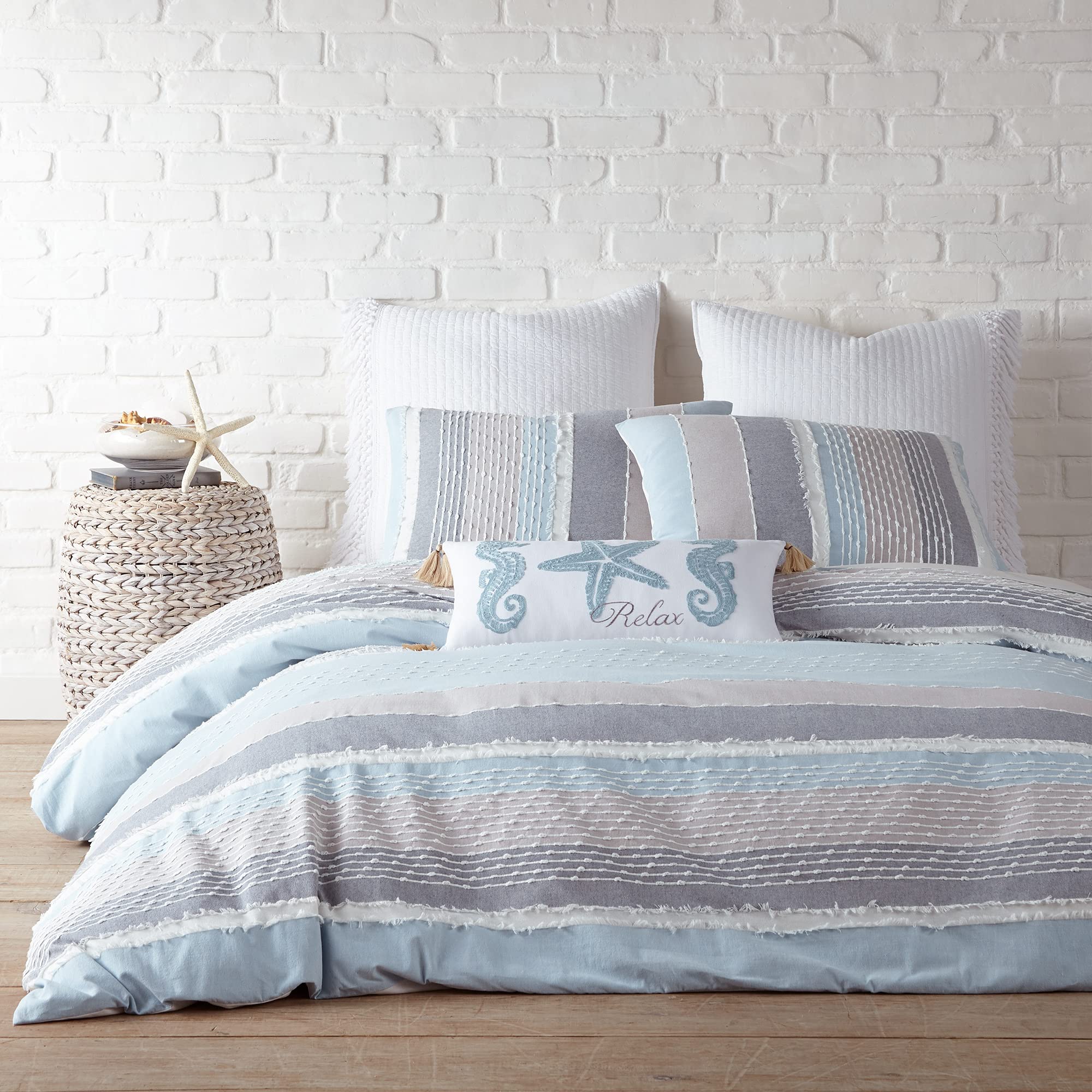Levtex Home Santander Jacquard Duvet Cover Set - Full/Queen Size (90