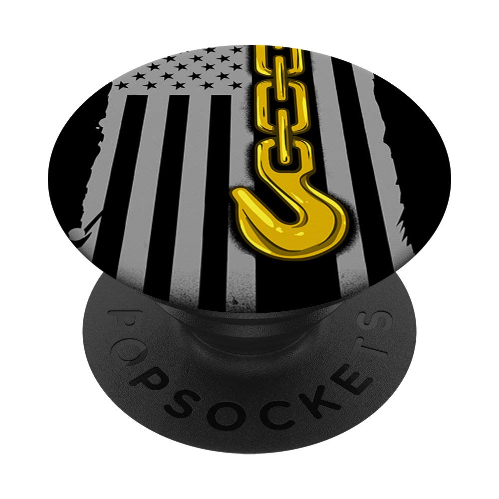 USA Flag Tow Truck Driver PopSockets - Swappable PopGrip for Phone Grip & Stand