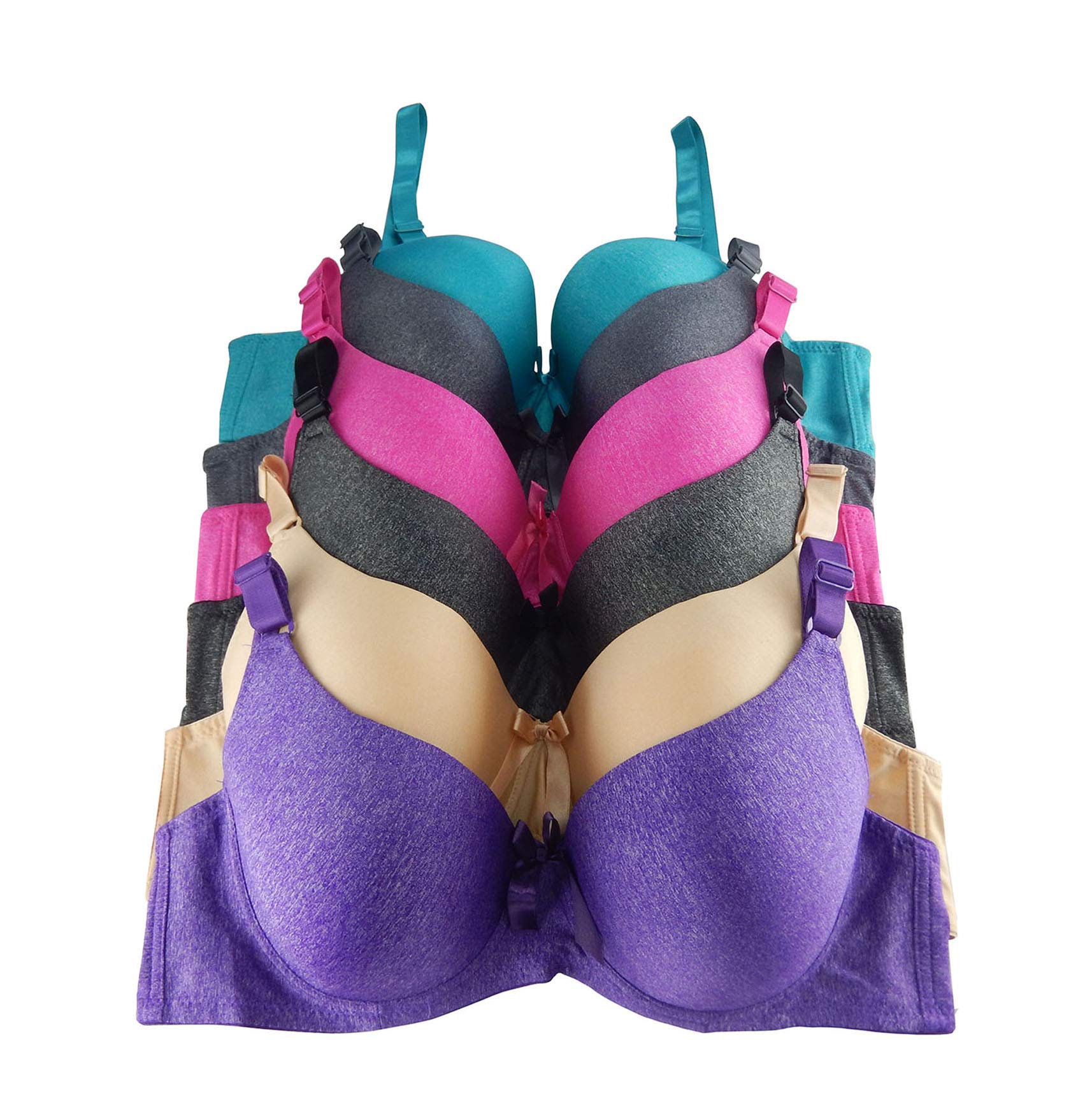 Iheyi Women's Bras 6 Pack - Comfortable Wireless Bras for D, DD, DDD Cup - Seamless Underwire-Free Support for Everyday Wear, Workout & Lounge