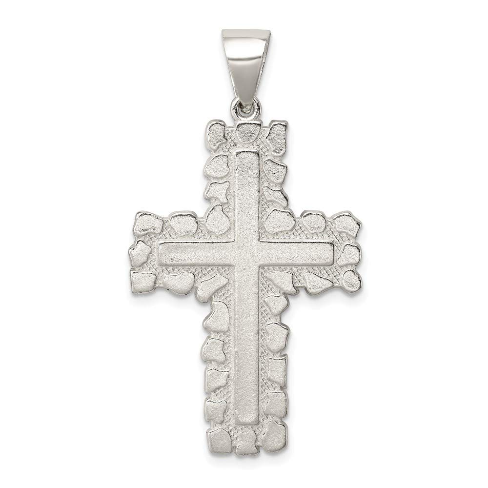 Roy Rose Jewelry Sterling Silver Polished Outlined Cross Pendant Necklace - Elegant Religious Jewelry for Women, Perfect for Church, Weddings & Everyday Wear