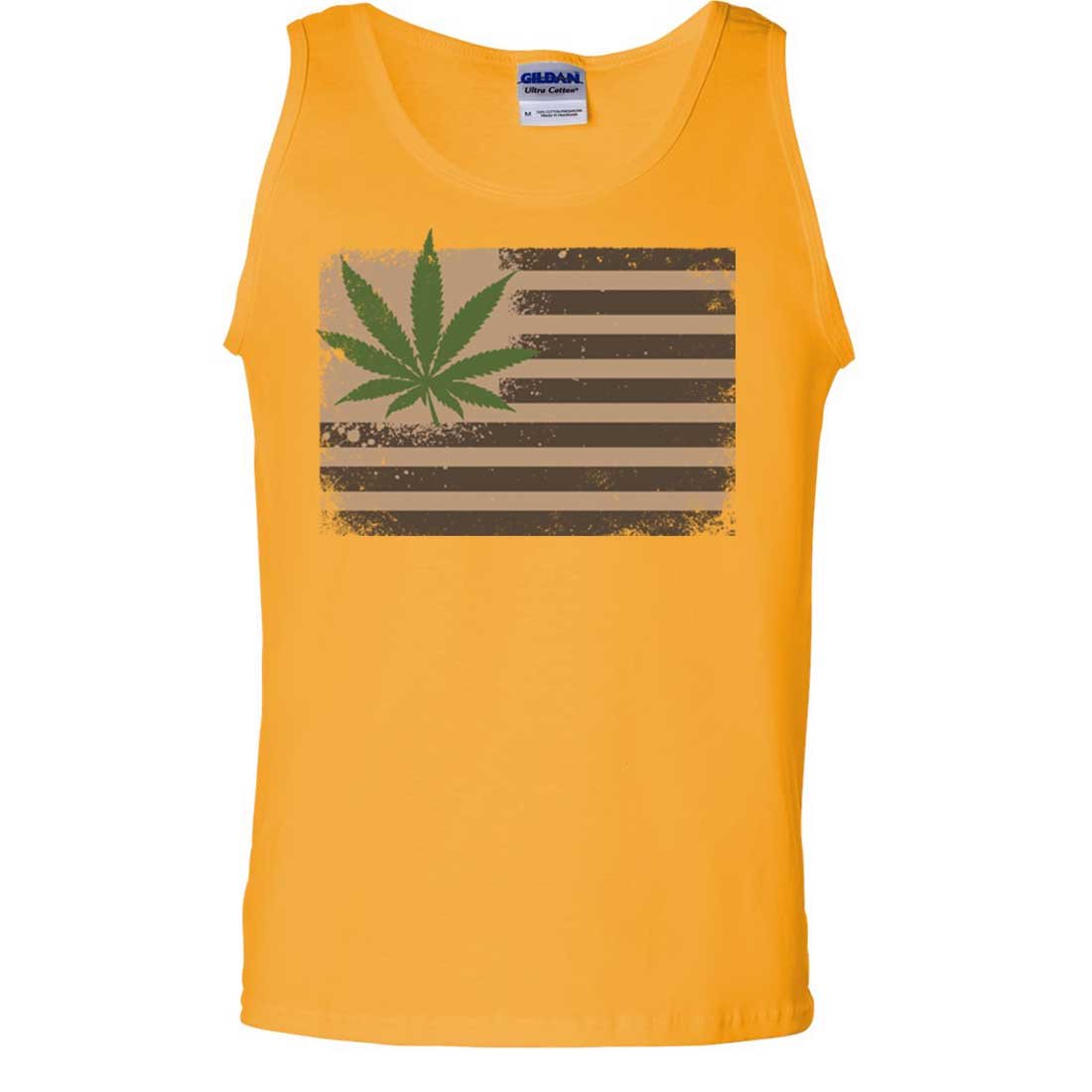 Pot Leaf Hemp Flag USA Patriotic Tank Top - Soft & Breathable Summer Tops for Festivals, Beach Outings & 420 Celebrations