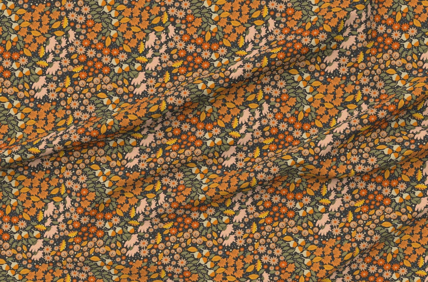 Autumn Botanical Floral Ditsy Printed Minky Fabric by The Yard - Soft Plush Material for Sewing Baby Blankets, Quilt Backing & DIY Home Decor - Perfect for Nursery, Crafts & Cozy Throw Blankets