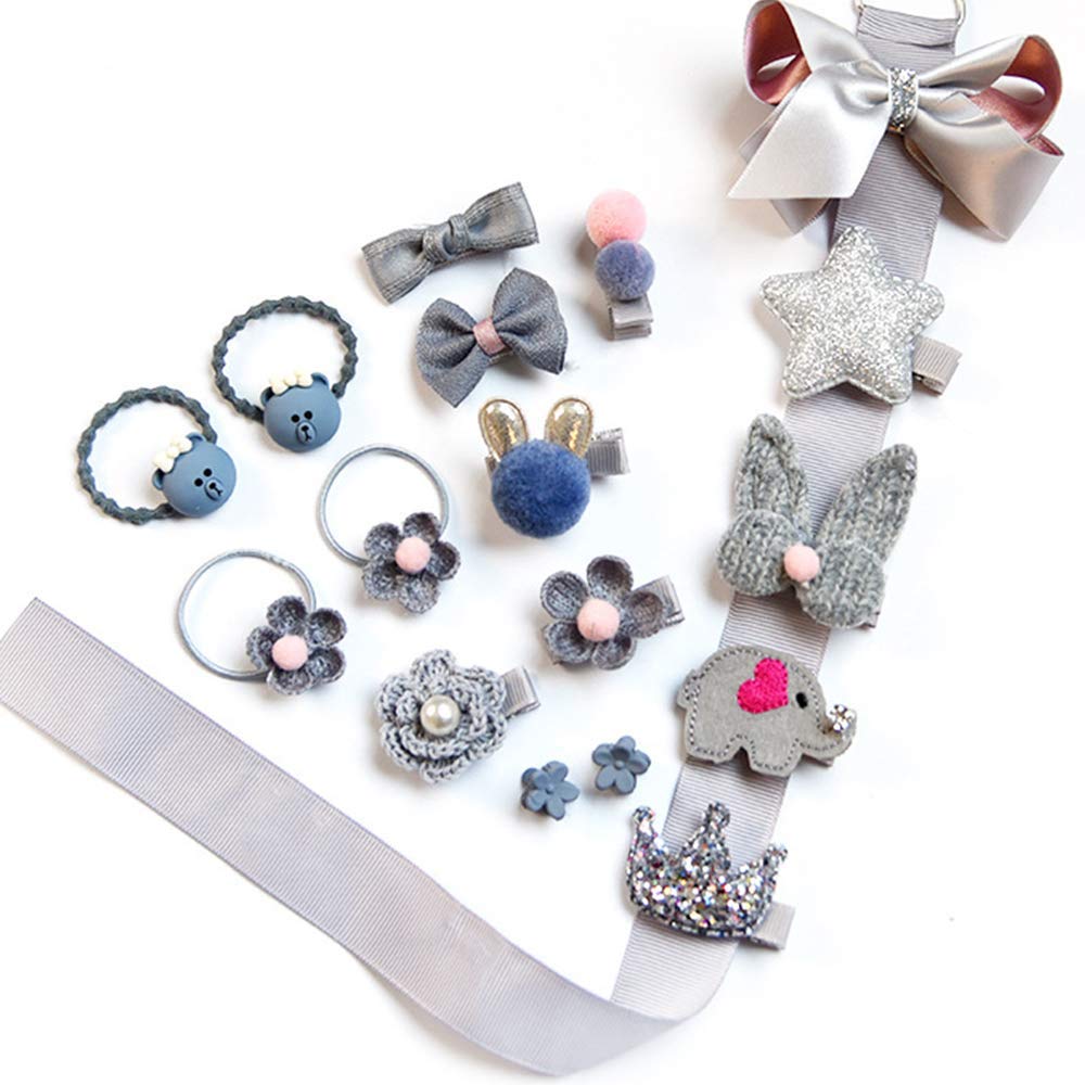NFACE 36 Pcs Baby Girls Hair Clips Set - Colorful Hair Bows, Barrettes & Ties for Toddlers & Little Girls - Perfect for Parties, School & Daily Hair Styling