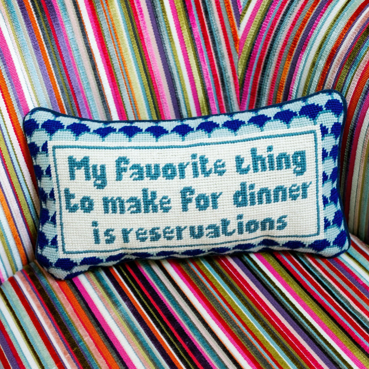 Elegant Needlepoint Throw Pillow for Home Decor - Perfect for Sofa, Bed & Living Room Accents