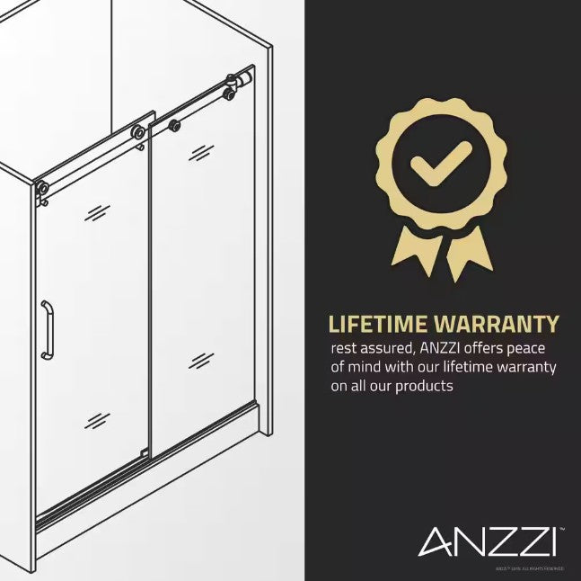 Anzzi SD AZ8077 02MB Leon Frameless Sliding Shower Door - 60
