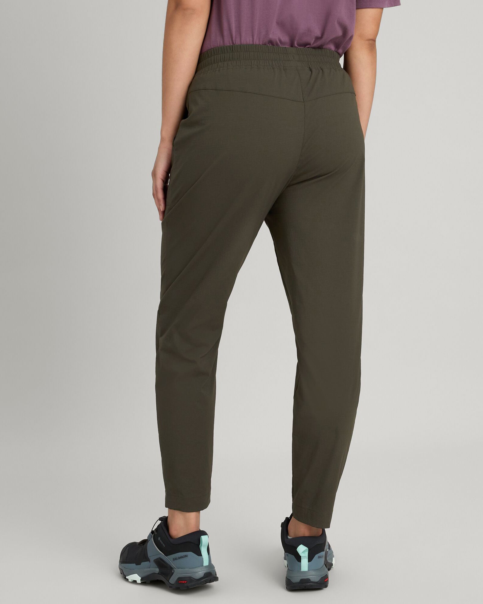 Women's Miro Tapered Pants - Dark Moss Green High Waist Slim Fit Work Pants for Office & Business Casual Wear