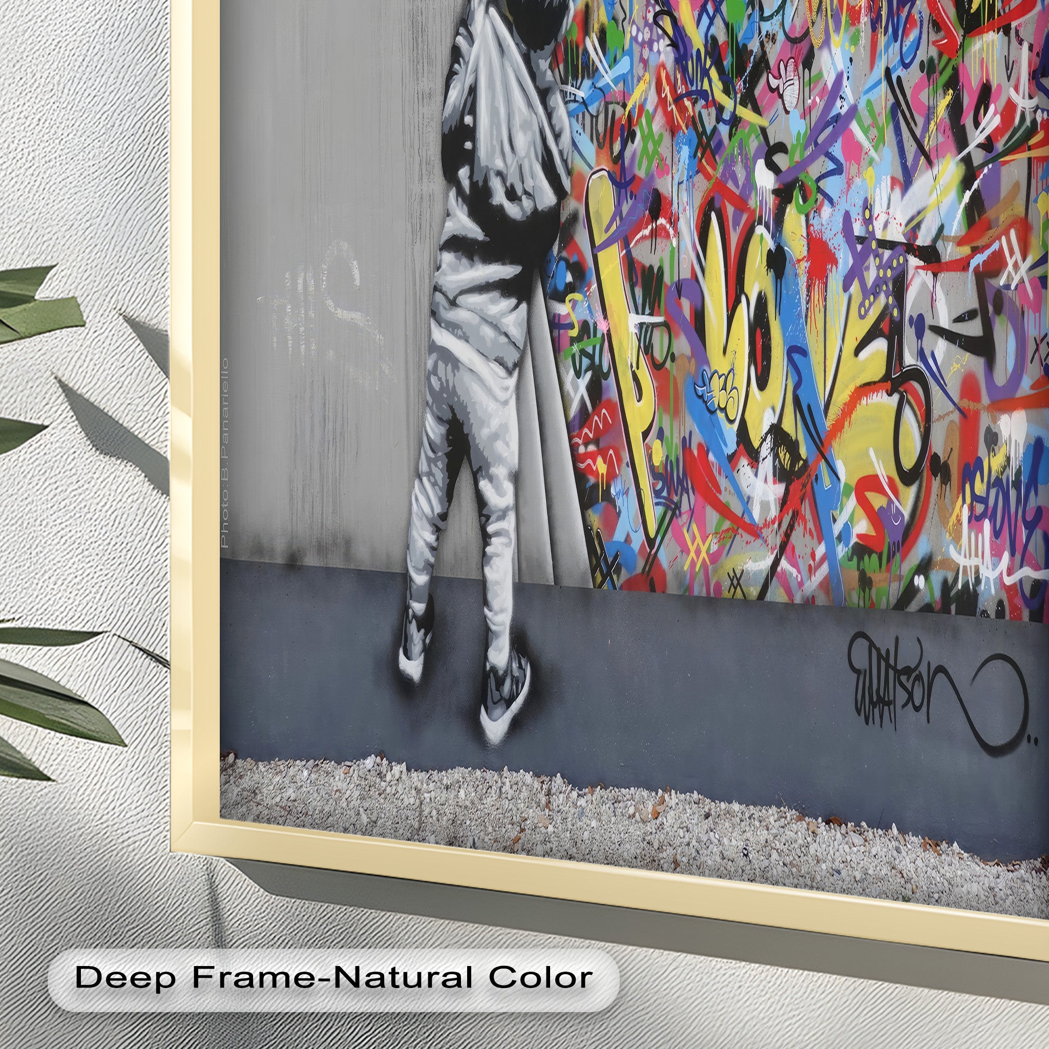 Banksy Inspired Graffiti Oil Painting - Modern Street Art Canvas for Home & Office Decor | Urban Wall Art for Living Room, Bedroom or Studio