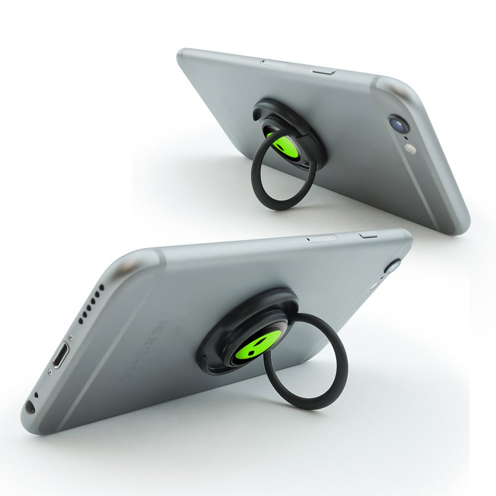 Alien Head Mobile Phone Ring Holder - Adjustable Grip Stand for Secure Space Exploration and Everyday Use