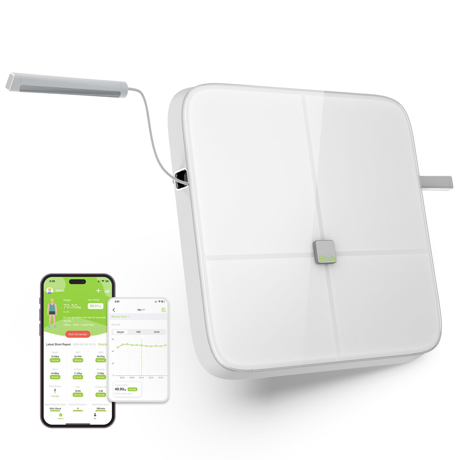 BodyPedia Smart Body Composition Scale - 8 Electrode Bioimpedance Analyzer with Handheld for Accurate BMI, Body Fat, Muscle Mass & 40+ Health Metrics - Professional Digital Weight Scale with Apple Health Sync - Perfect for Home Gym, Fitness Tracking & Health Monitoring