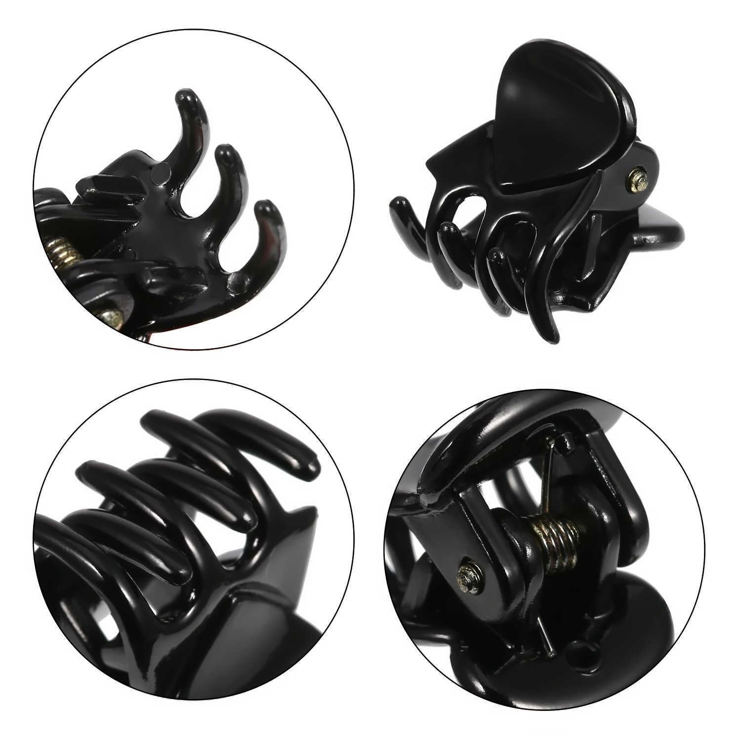 24 Pcs Mini Butterfly Hair Clips - Small Hair Claws Pins for Women, Girls & Teens - Plastic Hair Accessories for Braids, Ponytails & Updos (Black)