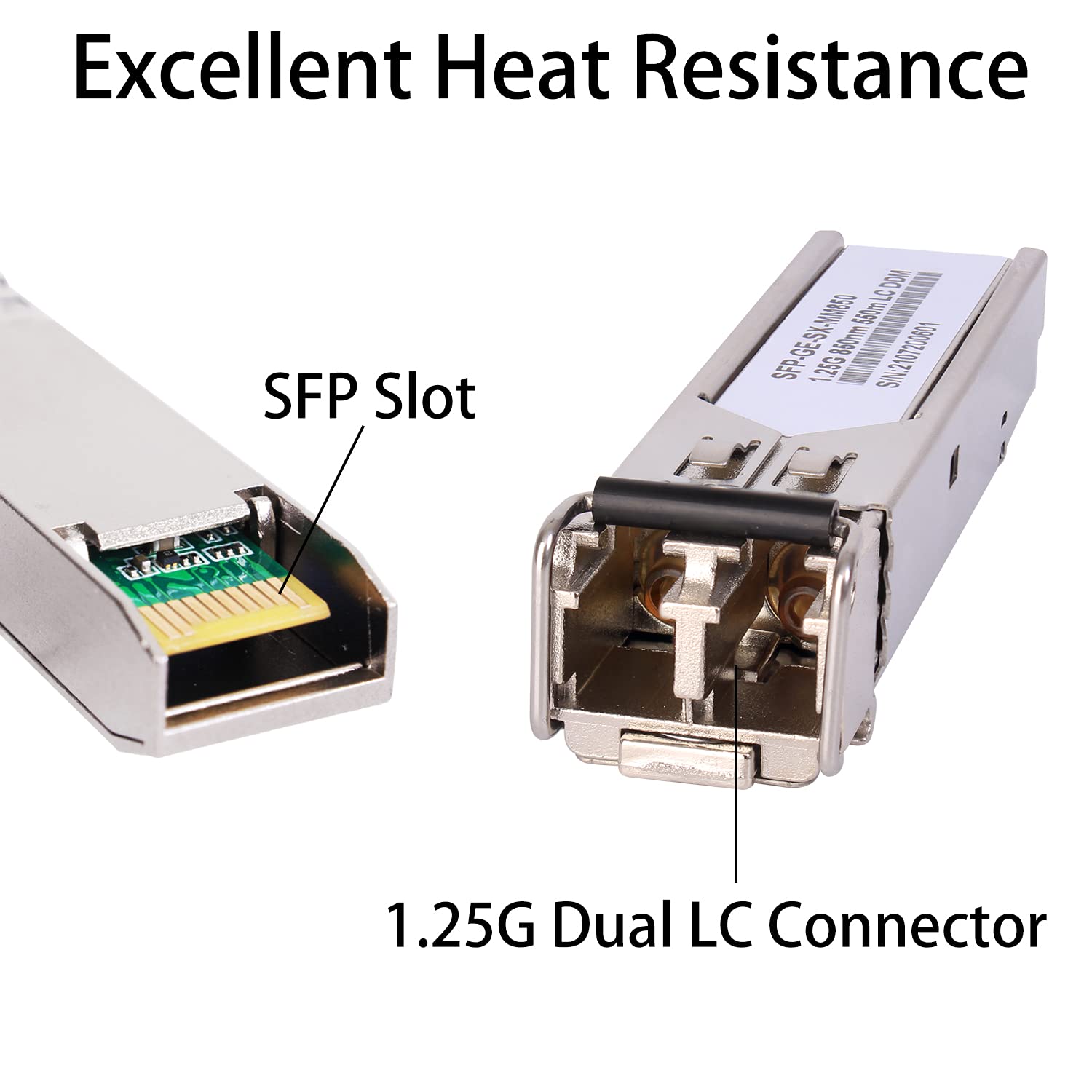 10Pack 1.25G 850nm Multimode SFP LC Transceiver Fiber Module - 550m 1000Base-SX LC MMF Compatible with Cisco GLC-SX-MMD, Fortinet, Ubiquiti UF-MM-1G, Mikrotik S-85DLC05D, Meraki MA-SFP-1GB-SX - Ideal for Data Centers, Enterprise Networks & High-Speed Fiber Optic Connections