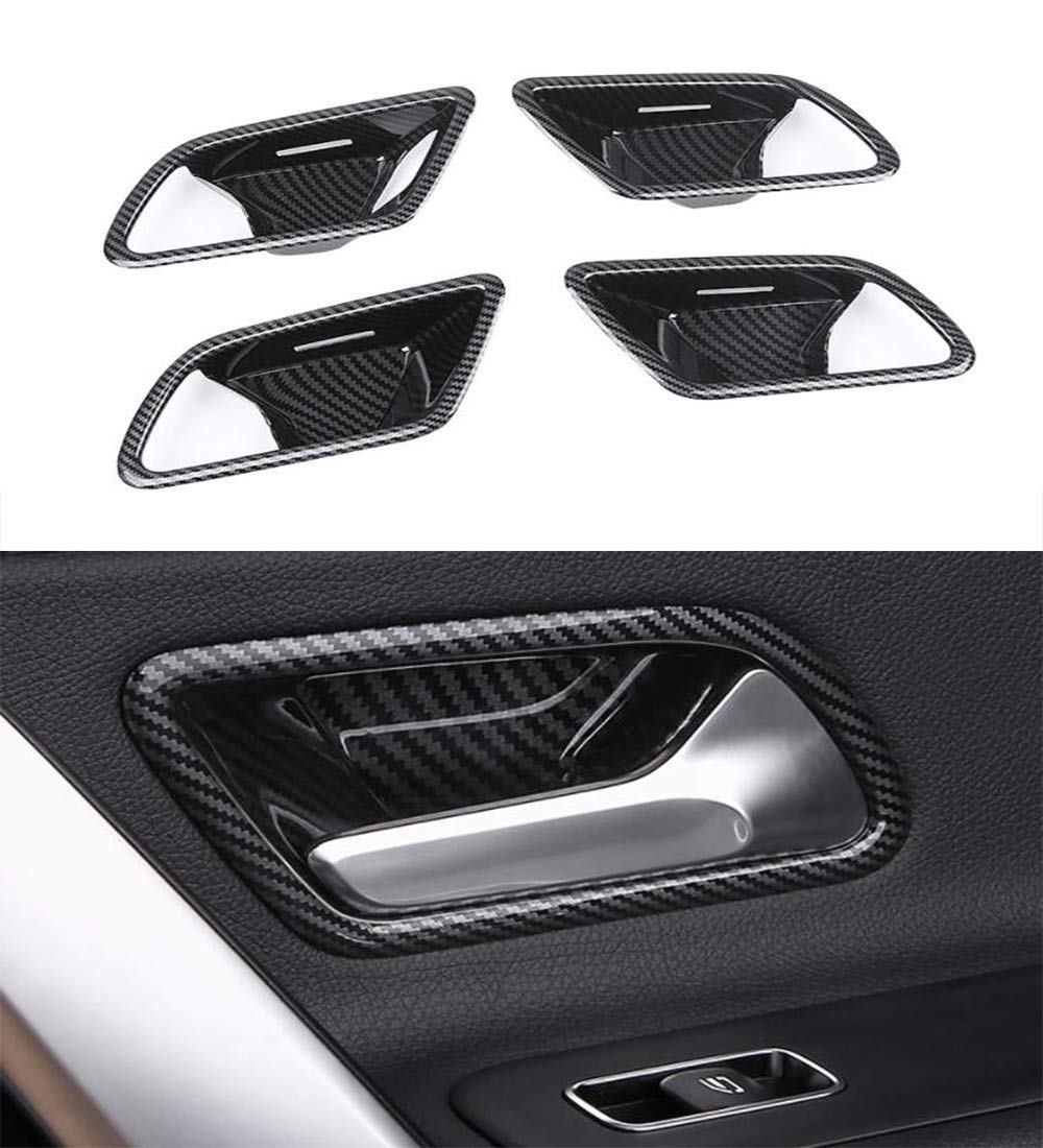 ABS Carbon Fiber Style Inner Door Handle Cover Trim for Mercedes-Benz A-Class 2019-2020 - Upgrade Interior with Premium Look - Perfect for Car Enthusiasts & Luxury Vehicle Owners
