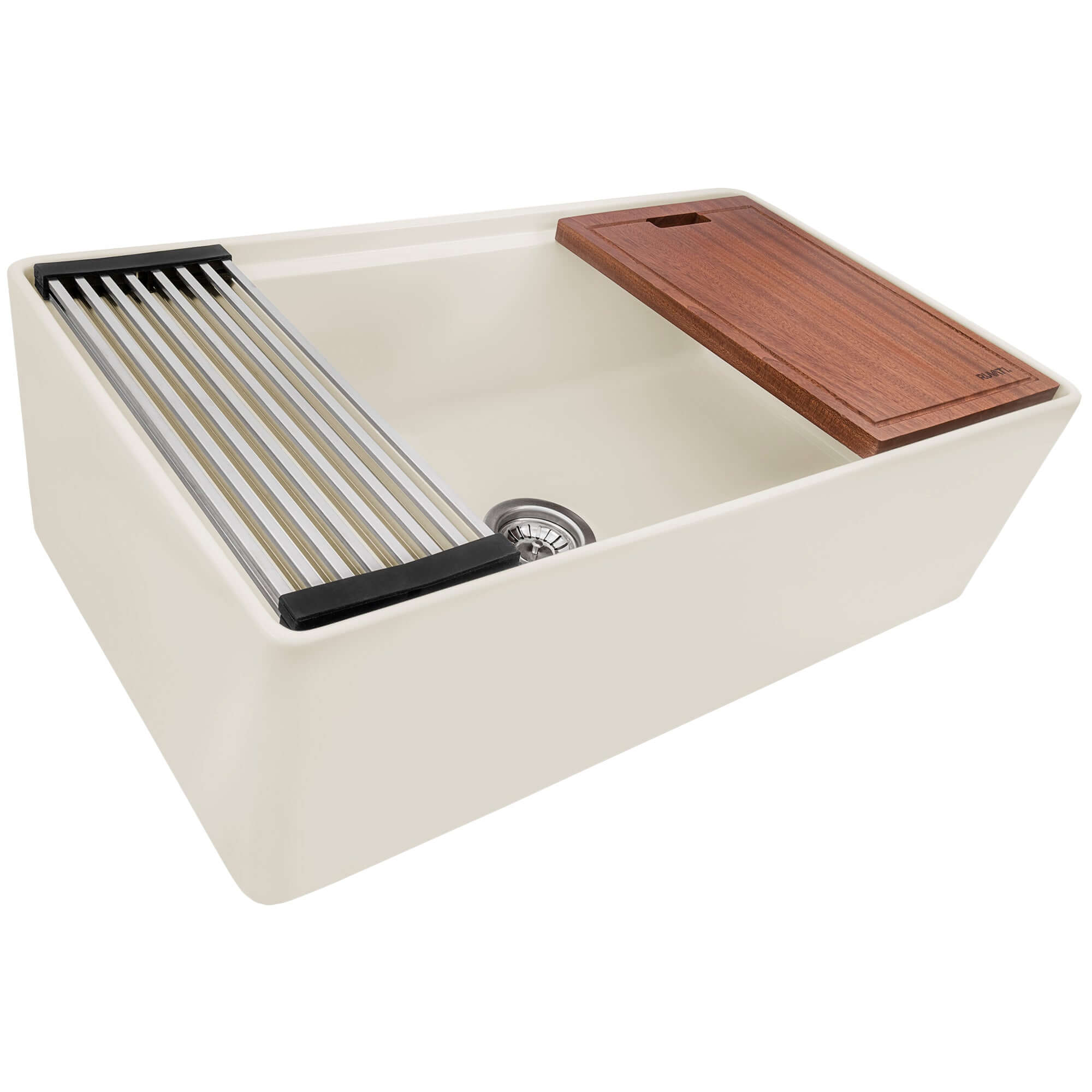 Ruvati 33-Inch Single Bowl Fireclay Farmhouse Kitchen Sink - Heavy Duty Workstation Sink for Modern & Rustic Kitchens, Perfect for Meal Prep, Washing Dishes & Entertaining