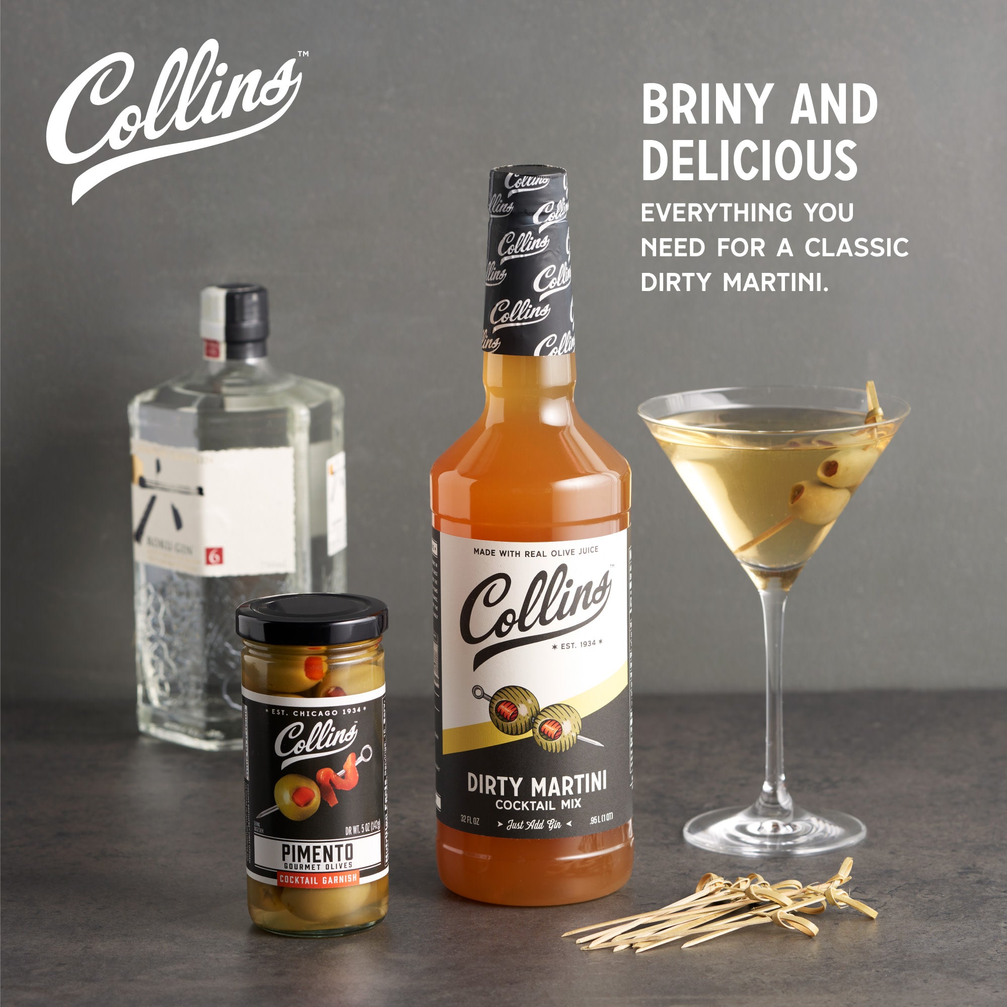 Premium Dirty Martini Cocktail Kit - Complete Set with Shaker, Glasses & Garnish Tools | Perfect for Home Bars, Parties & Gifts