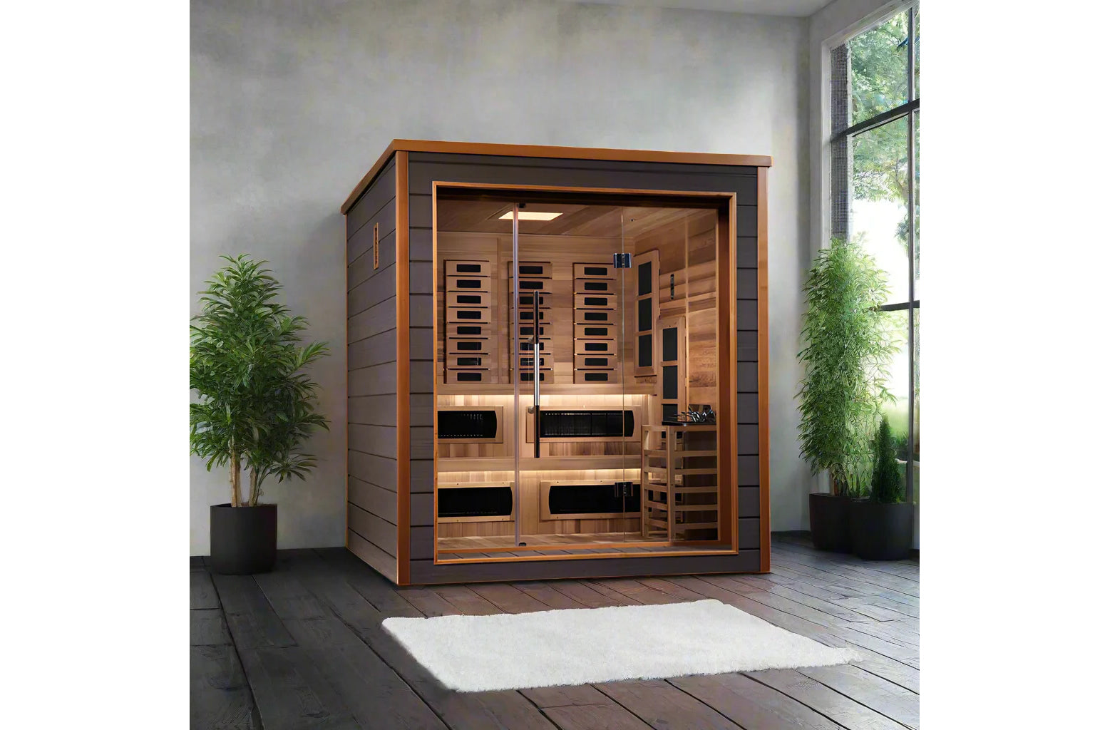 Golden Designs Karlstad 6-Person Infrared Sauna for Indoor & Outdoor Use - Full Spectrum Heat Therapy for Relaxation, Detox & Muscle Recovery