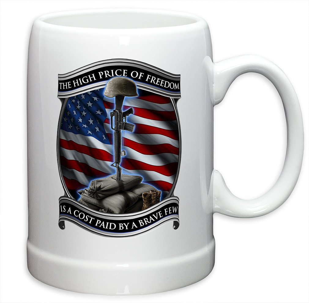USMC Beer Stein Set - 24 German Stoneware Beer Glasses (20oz) with US Marine Corps Logo | Premium Military Gifts for Men & Women | Perfect for Veterans Day, Military Parties & Home Bar Decor
