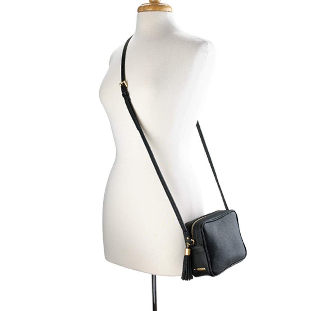 GiGi New York Handcrafted Women's Pebble Grain Leather Madison Crossbody Camera Bag - Stylish & Durable for Travel, Work & Everyday Use