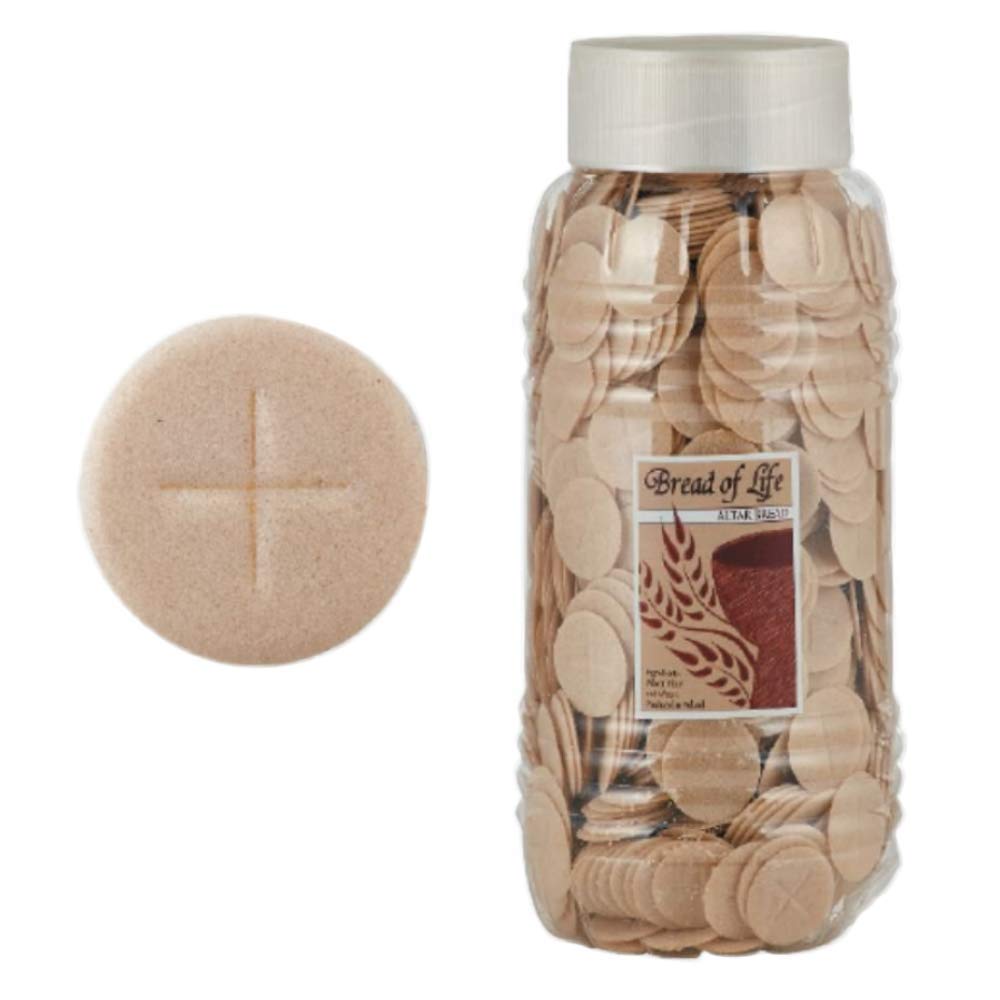 VEGFEST Bread of Life Altar Bread Wheat Hosts - 1 1/8 Inch Communion Wafers (1000 Count Pack) - Perfect for Catholic Mass, Church Services & Religious Ceremonies