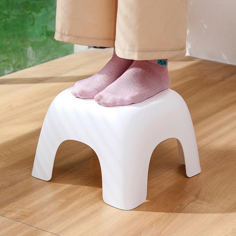Non-Slip Stackable Step Stool for Kids - Safe Toddler Footrest for Shoe Changing, Bathroom & Bedroom - Perfect for Boys & Girls Rooms (White) - Ideal for Toddler Independence & Home Organization