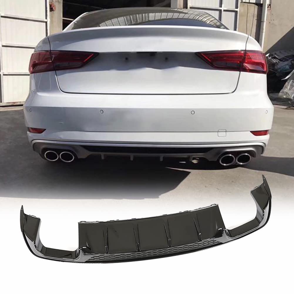 Audi A3 Rear Diffuser 2017-2019 | PP Material Bumper Lip Splitter & Valance for Standard Sedan | Enhances Aerodynamics & Sporty Look for Street Racing & Car Shows