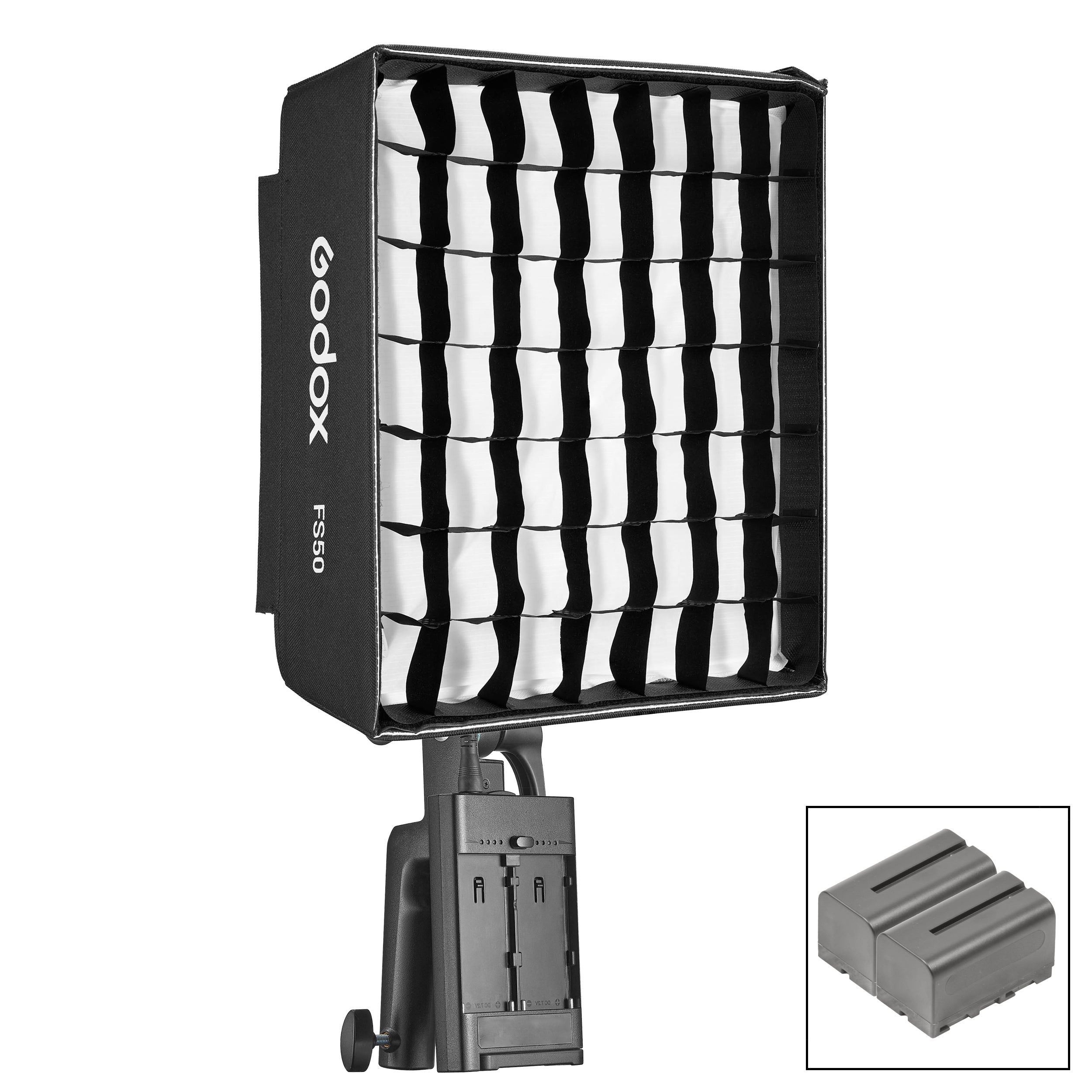 Godox FH50R 1x1 Foot RGB LED Light Panel with Battery Power & Softbox Kit - Perfect for YouTube Videos, Photography, and Studio Lighting