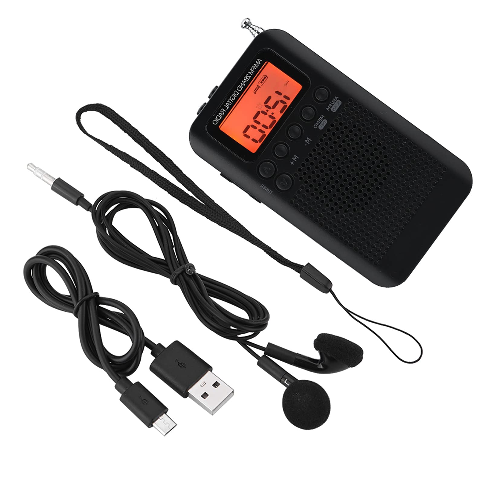 Portable AM/FM Digital Radio with Headphone Jack - 2 Band Stereo Pocket Radio with LCD Screen & Digital Tuning | Perfect for Hiking, Commuting, Walking, and Outdoor Activities