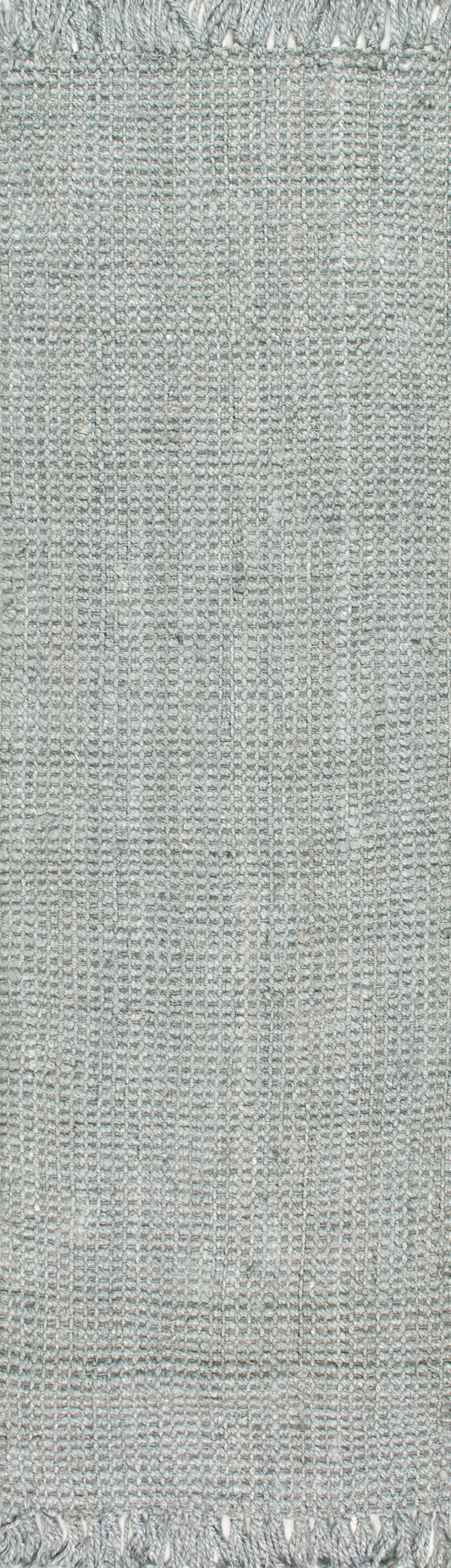 Chunky Jute Tasseled Rug - Soft Natural Fiber Area Rug in Grey | Boho Home Decor for Living Room, Bedroom & Nursery