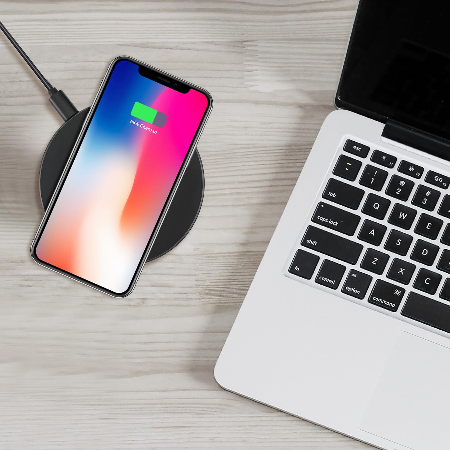 Adesso AUH-1010 10W Max Qi-Certified Fast Wireless Charger Pad - Compatible with iPhone 15/14/13/12, Samsung Galaxy S23/S22/S21, AirPods & Qi-Enabled Devices - Perfect for Home, Office & Nightstand Charging