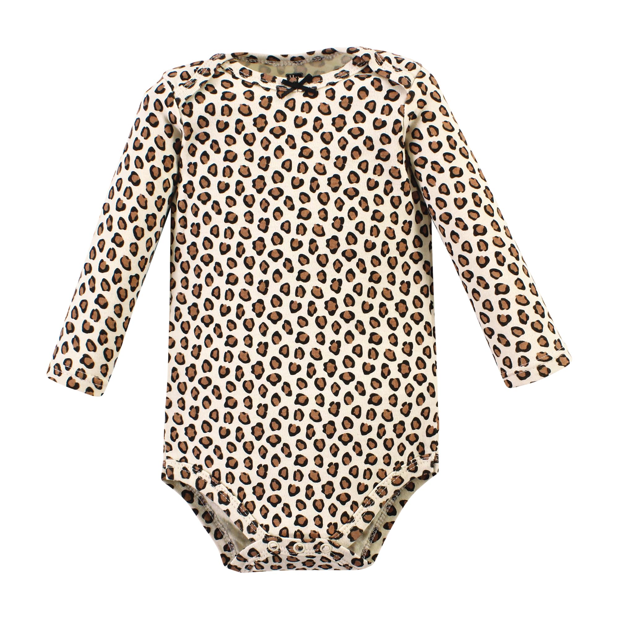 Hudson Baby Unisex Cotton Long-Sleeve Bodysuits - Cinnamon Hearts Print, 9-12 Months | Soft & Comfortable Infant Onesies for Everyday Wear, Playtime & Photo Shoots