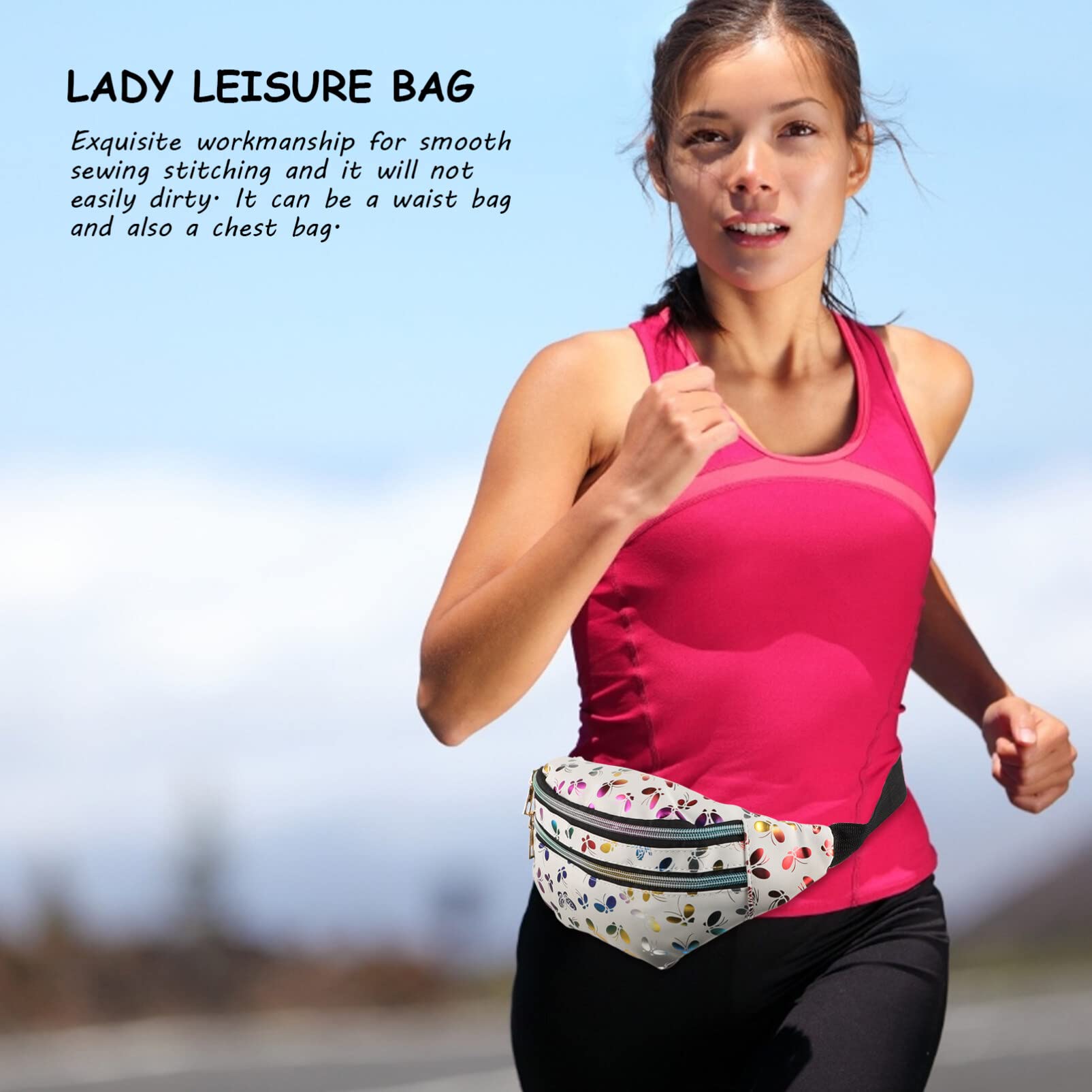 Stylish Waist Bag for Women & Men - Crossbody Shoulder Bag with Adjustable Strap - Trendy Decorative Fanny Pack (White) - Perfect for Travel, Hiking, Shopping & Daily Use