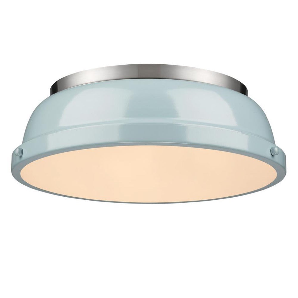 Elm 14 Inch Flush Mount Ceiling Light in Pewter Finish - Modern & Elegant Lighting for Living Room, Bedroom, or Hallway