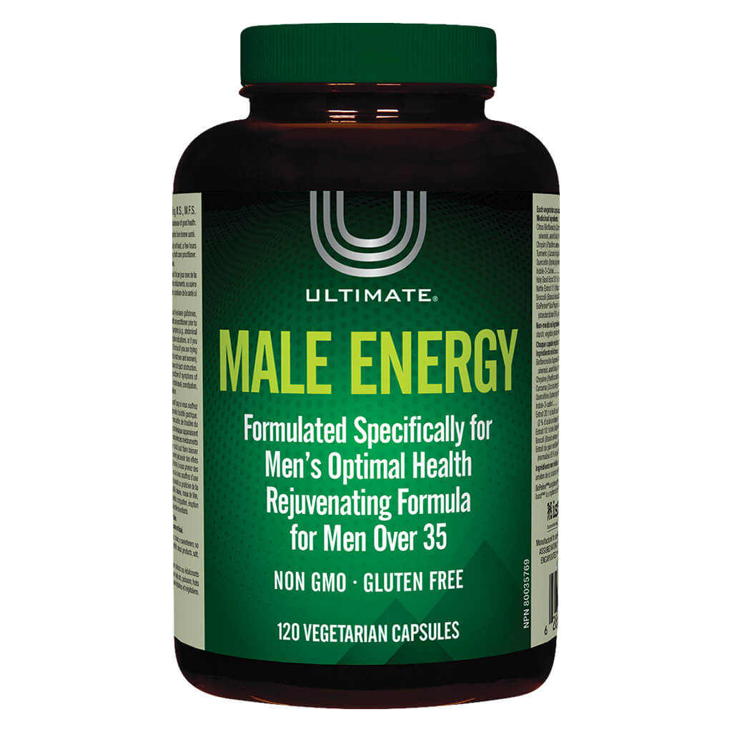 Male Energy Supplement - Natural Testosterone Booster for Men's Vitality & Performance - Enhance Workouts, Stamina & Focus