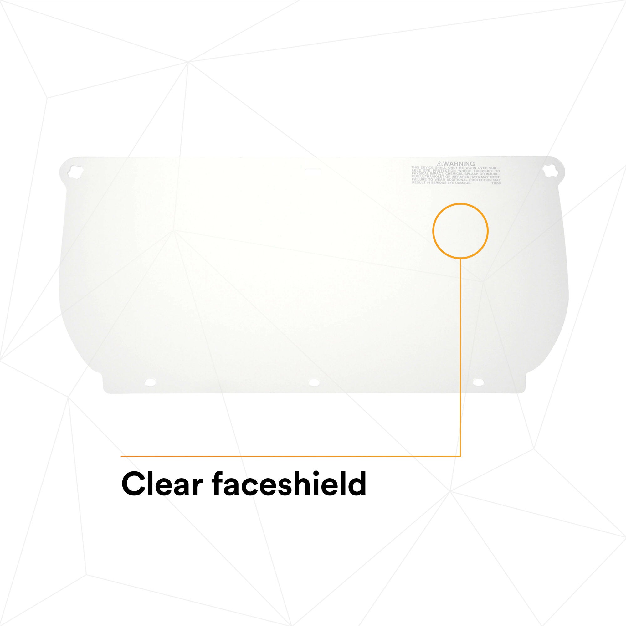 3M Clear Polycarbonate Faceshield WP98 (82543-00000) - Flat Stock Safety Shield for Construction, Woodworking & Industrial Use