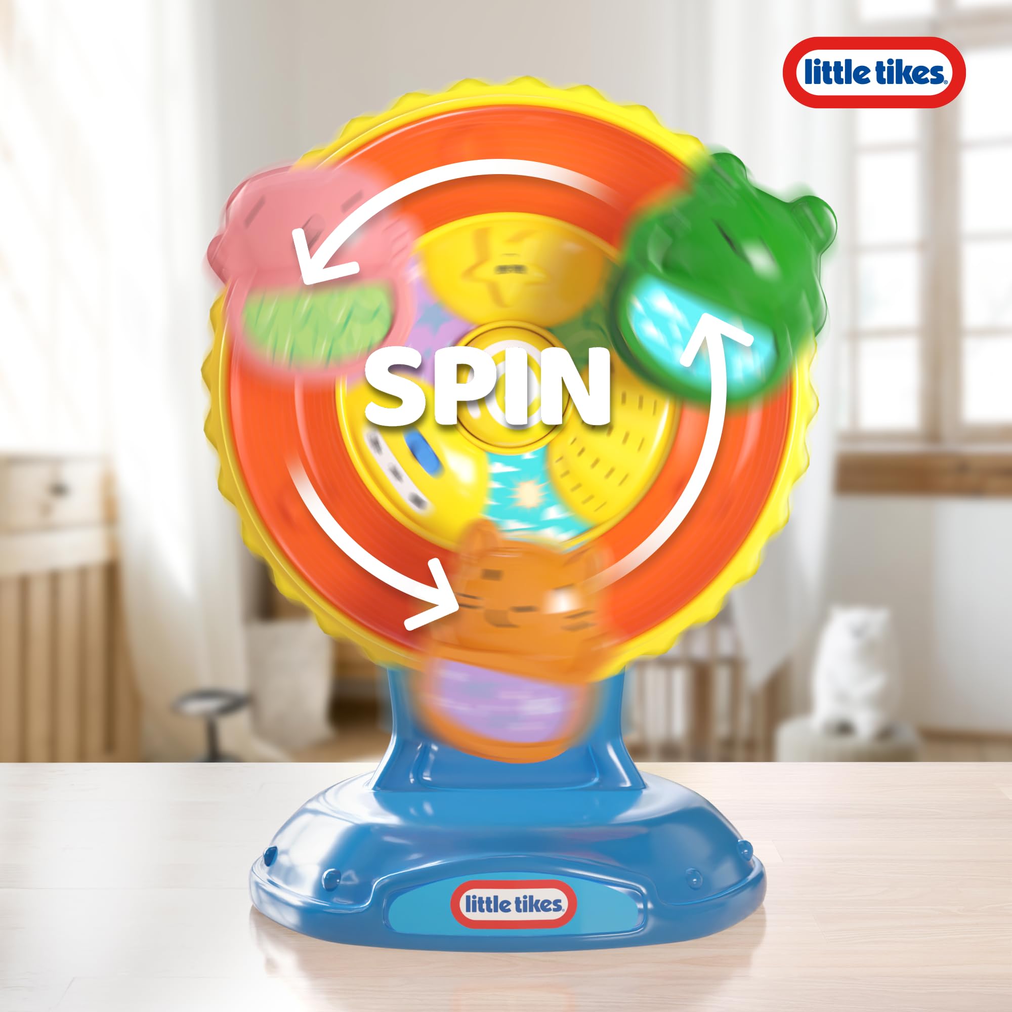 Lollipop Little Tikes Lights and Sounds Ferris Wheel Toy - Suction Cup Spinning Baby Toy for High Chair, Stroller & Car Seat - Interactive Sensory Toy for Toddlers 6-12 Months - Fun Developmental Activity for Infants